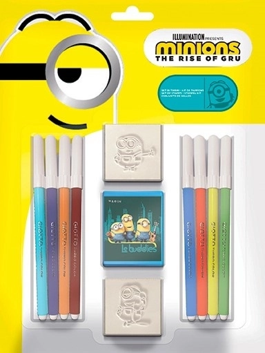 Set di timbri Multiprint Minions – 2 timbri e 8 pennarelli