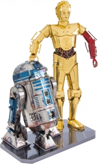 Modello Metallico 3D METAL EARTH Star Wars: R2D2 e C-3PO deluxe