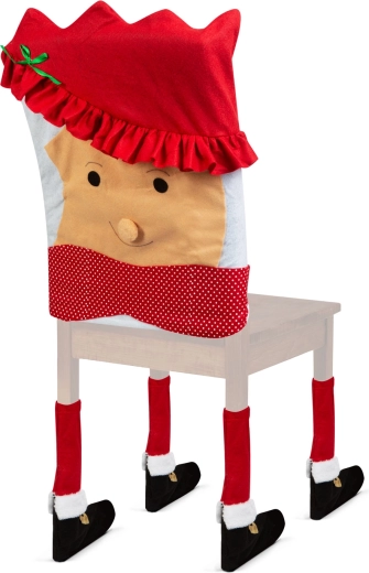 Decorazione natalizia per sedia con moglie di Babbo Natale 50 x 55 cm rosso/bianco