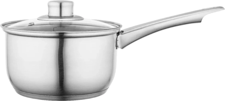 Casseruola Fabio in acciaio inox con coperchio in vetro 1,9 l 16 cm