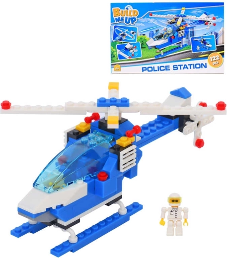 BuildMeUP set di costruzioni elicottero della polizia 122 pezzi