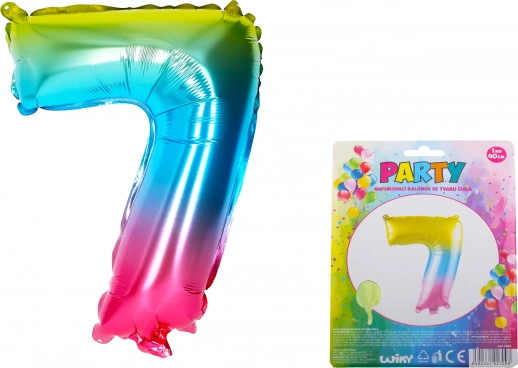 Palloncino gonfiabile numero 7 arcobaleno