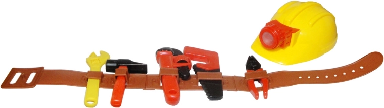 Cintura per bambini con attrezzi e casco protettivo