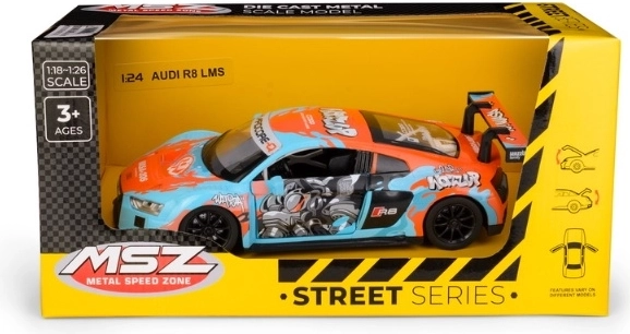 MSZ Audi R8 LMS WASA modello di auto blu in scala 1:24