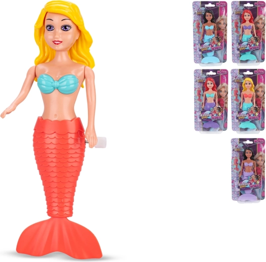 Mermaid Stars bambola sirena con meccanismo a carica 18,5 cm