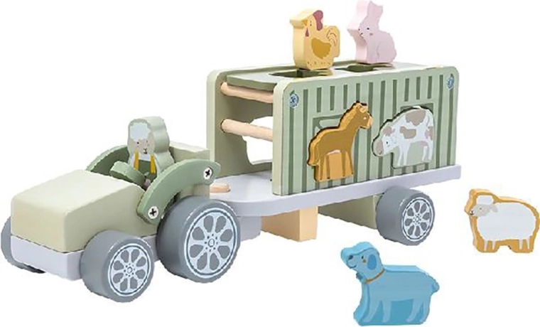 Camioncino da carico Safari in legno con blocchi Baby Mix