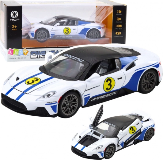 Auto sportivo in metallo con effetti 1:22 bianco