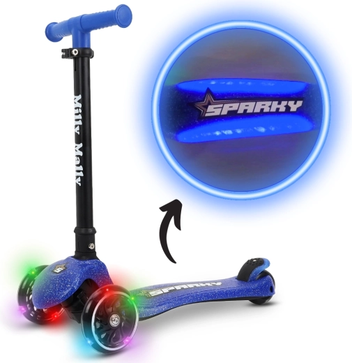 Monopattino per bambini a tre ruote Milly Mally Sparky blue
