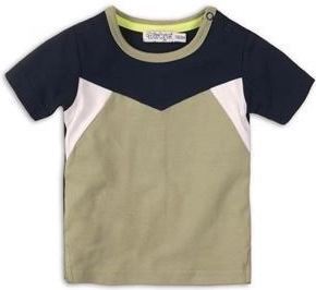 Maglietta per bambini Dirkje a manica corta tropical toucan do it verde e blu navy