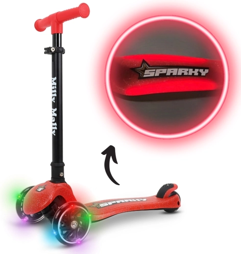 Monopattino per bambini Milly Mally Sparky a tre ruote rosso
