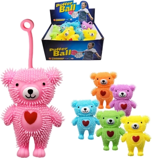 Orsetto antistress da schiacciare con cuoricino e luce