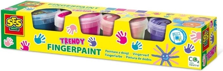 SES Creative tempere a dita – set di 4 colori alla moda (4×110 ml)