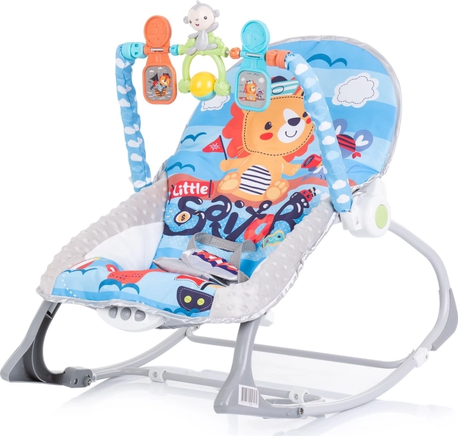 Sdraietta vibrante 2 in 1 Baby Spa per neonati – Blu