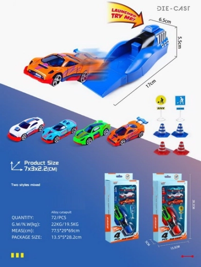 Set lancia-auto in metallo