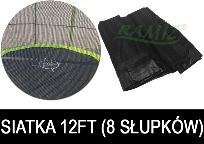 Rete protettiva per trampolino SkyRamiz nero 366cm 8 tunnel per montanti