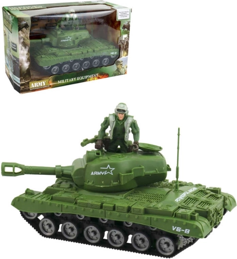 Set di gioco carro armato militare a frizione con personaggio e accessori 26 cm