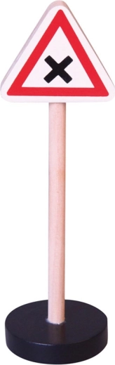 Segnale stradale in legno - attenzione incrocio