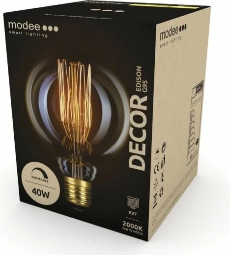 Modee Smart lampadina decorativa Edison G95 E27 bianco extra caldo 40 W