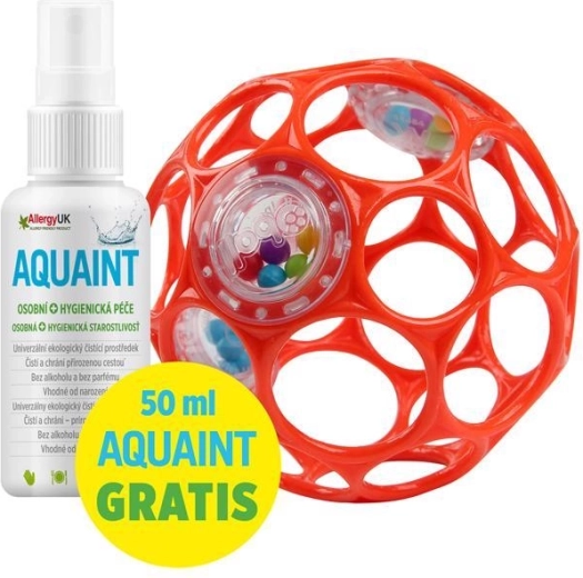 Oball pallina sonaglio 10 cm arancione + acqua detergente Aquaint 50 ml