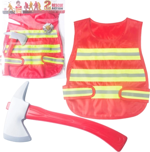 Gilet da pompiere con ascia e distintivo per bambini