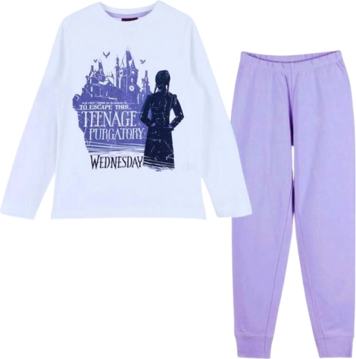 Pigiama per bambini Wednesday bianco-viola