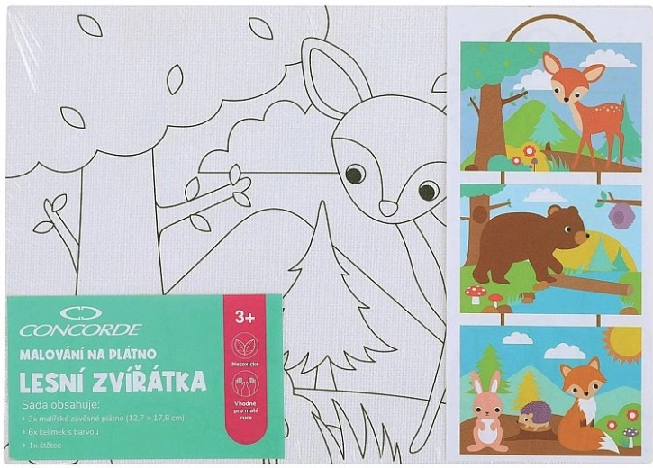 Pittura su tela CONCORDE – animaletti del bosco, set per bambini