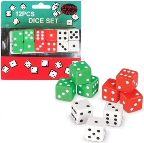 Dadi da gioco colorati (12 pz)