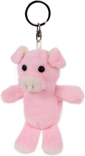 Portachiavi peluche a forma di maialino 8 × 9 cm