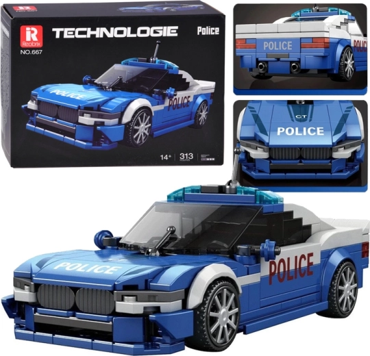Set di costruzione di un'auto della polizia sportiva da 313 pezzi