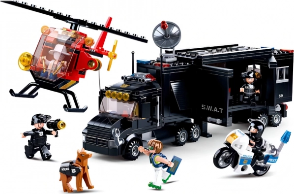 SLUBAN Polizia SWAT base mobile con elicottero e moto