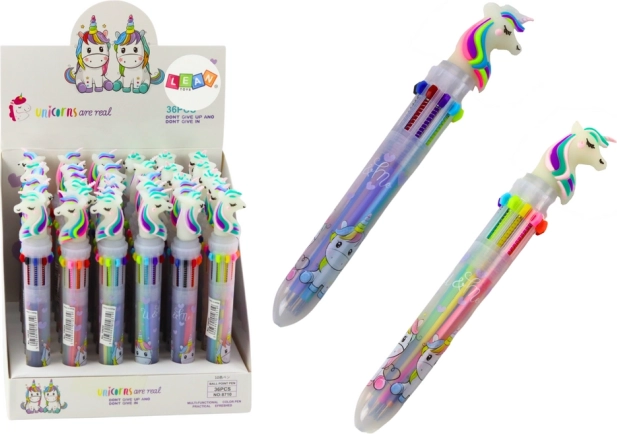 Penna automatica multicolore unicorno 10 colori