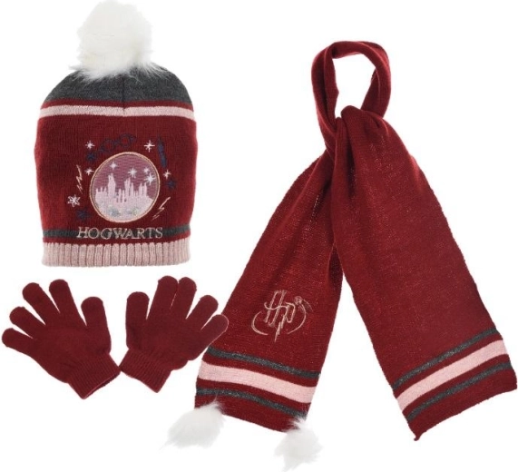 Set invernale di cappello, sciarpa e guanti Harry Potter - 3 pezzi