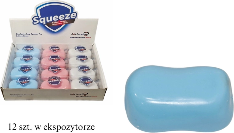 Pallina antistress da schiacciare a forma di cubetto di sapone - 1 pezzo