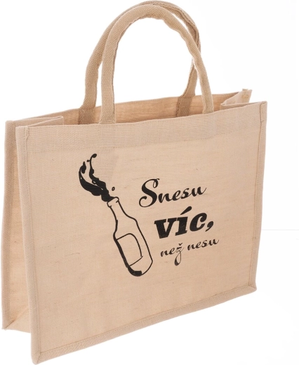 Borsa per la spesa in juta beige con scritta “Snesu…” 38 × 16 × 31 cm