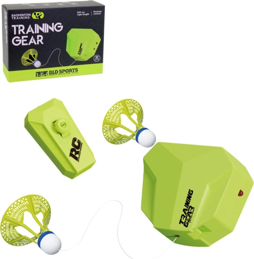 Allenatore di badminton RC sospeso con 2 volani