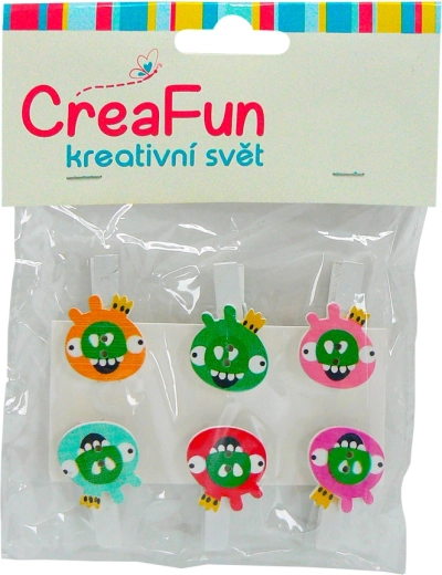 Clip colorati a forma di uccellino, 6 pz