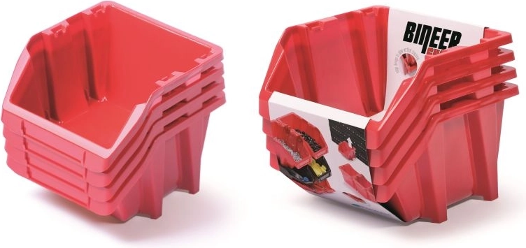 Set di contenitori Bineer Short, 4 pz, 272 × 238 × 236 mm, rosso