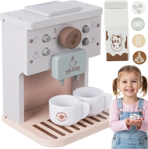 Macchina da caffè in legno per bambini Kruzzel con accessori