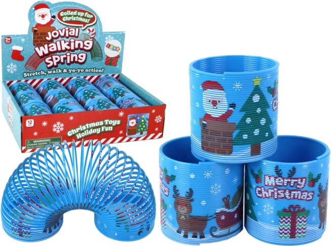 Iconica molla blu con motivo natalizio 6 cm