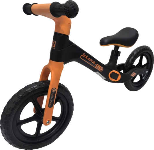 Balance Bike bicicletta senza pedali per bambini nero-arancione