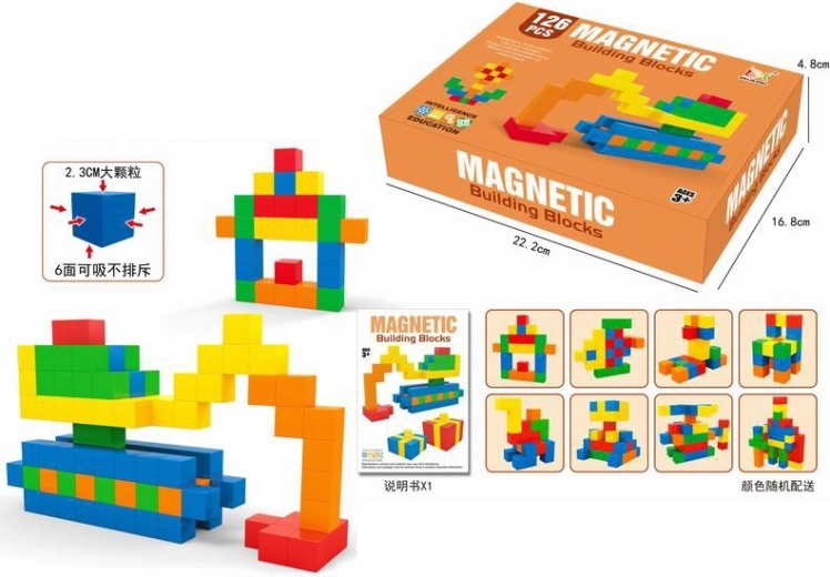 Blocchi da costruzione magnetici per bambini 126 pezzi