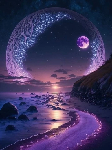 Pittura con diamanti Bagliore di Ametista 30 × 40 cm