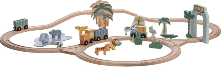 Freeon Free2Play pista ferroviaria in legno con animali
