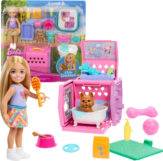 Barbie Club Chelsea si prende cura del cagnolino con bambola e accessori