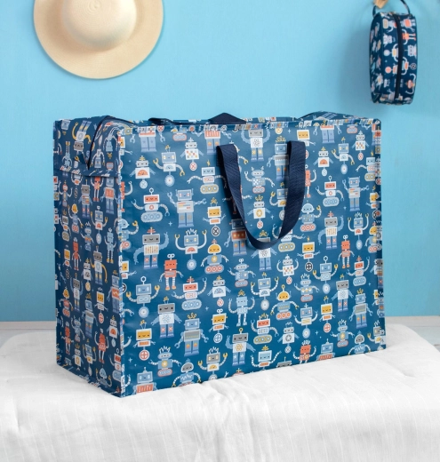 A Little Lovely Company borsa portaoggetti XL con motivo robot