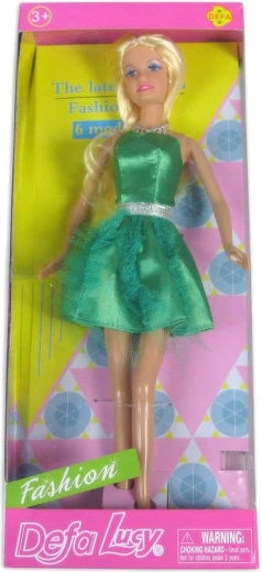 Bambola Defa Lucy in abito da cocktail verde in scatola