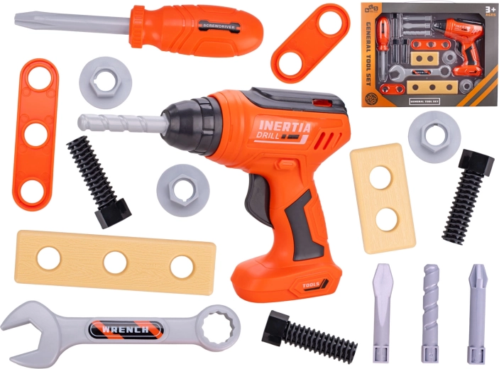 Set di attrezzi per bambini con trapano, 16 pezzi in scatola