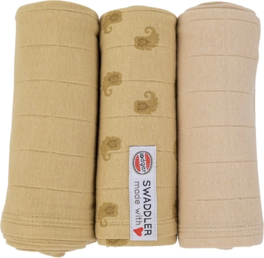 LODGER swaddler Flame tribe set 3 pz 70 × 70 cm sand