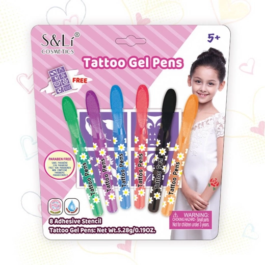 Set di pennarelli per tatuaggi con stencil