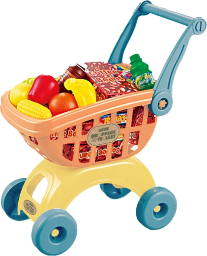 Carrello della spesa per bambini con alimenti Bioplastic 41,5 cm